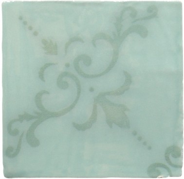 Carrelage Mur Aspect Azulejos Effet zellige brillant 13x13 Valonia Moura Vert d'eau