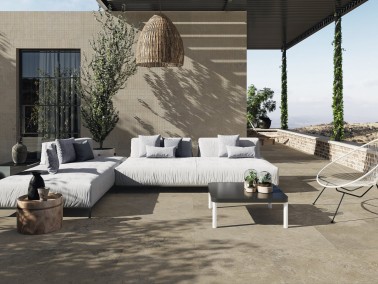 Carrelage Sol Effet Pierre 60x120 Antidérapant R11 Couleur chamois Hématite InstaHouse 4 STONES APE sol terrasse extérieure