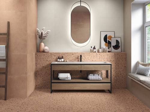 Carrelage Effet Terre Cuite Terrazzo 30x30 R10 Rhodophyte InstaHouse ARGILLAE APE Tuile Mur lavabo crédence