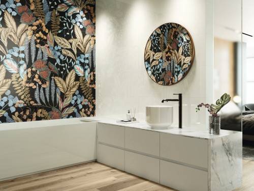 Carrelage Décoratif Mur Jungle 1 Biba 40X120 Neve mur salle de bain