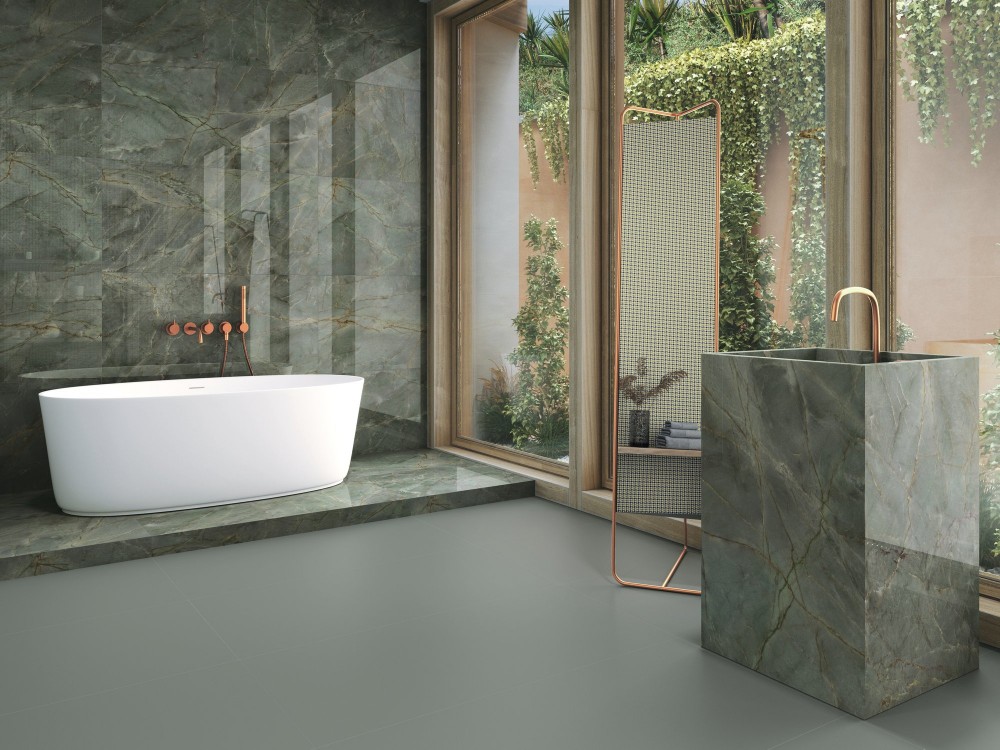 Carrelage Imitation Marbre Gris Vert 60x120 Vivaldi mur sol salle de bain