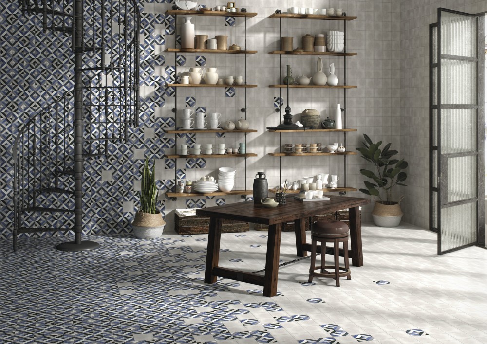 Carrelage Sol Effet Carreaux de Ciment 15x15 R10 Antigua Alméria InstaHouse Carmen FLEUR sol terrasse patio