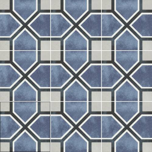Carrelage Sol / Mur Effet Carreaux de Ciment 15x15 R10 Antigua Inca InstaHouse Carmen Fleur compo