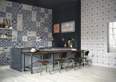 Carrelage Sol / Mur Effet Carreaux de Ciment 15x15 R10 Antigua Tolède InstaHouse Carmen FLEUR mur séjour