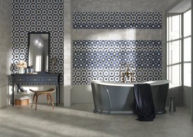 Carrelage Sol / Mur Effet Carreaux de Ciment 15x15 R10 Antigua Tolède InstaHouse Carmen FLEUR mur salle de bain