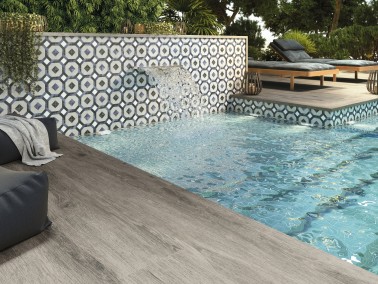 Carrelage Sol / Mur Effet Carreaux de Ciment 15x15 R10 Antigua Tolède InstaHouse Carmen FLEUR Sol piscine
