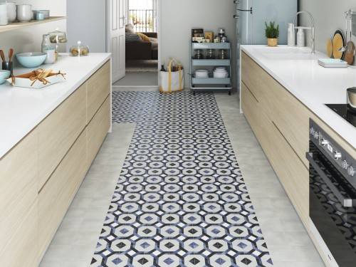 Carrelage Sol / Mur Effet Carreaux de Ciment 15x15 R10 Antigua Séville InstaHouse Carmen Fleur sol cuisine