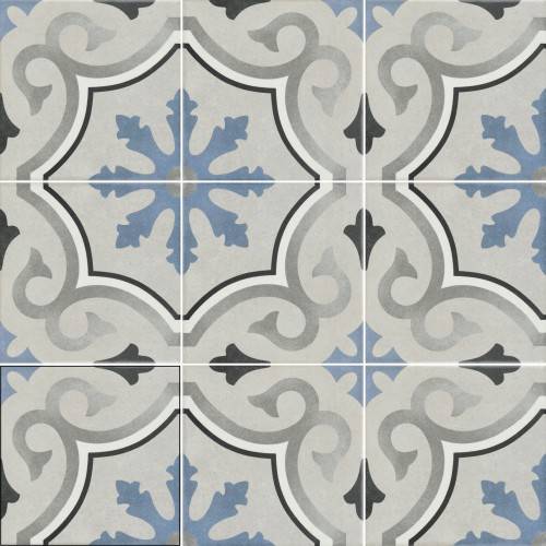 Carrelage Sol / Mur Effet Carreaux de Ciment 15x15 R10 Antigua Séville InstaHouse Carmen Fleur compo