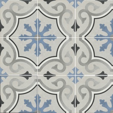 Carrelage Sol / Mur Effet Carreaux de Ciment 15x15 R10 Antigua Séville InstaHouse Carmen Fleur compo