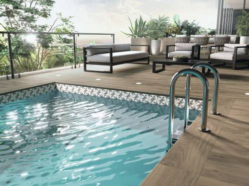 Carrelage Sol Effet Carreaux de Ciment 15x15 Antidérapant R10 Flora Gina InstaHouse Fiorella Carmen fond piscine