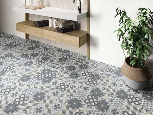 Carrelage Sol Effet Carreaux de Ciment 15x15 Antidérapant R10 Flora Gina InstaHouse Fiorella Carmen sol salle d'eau