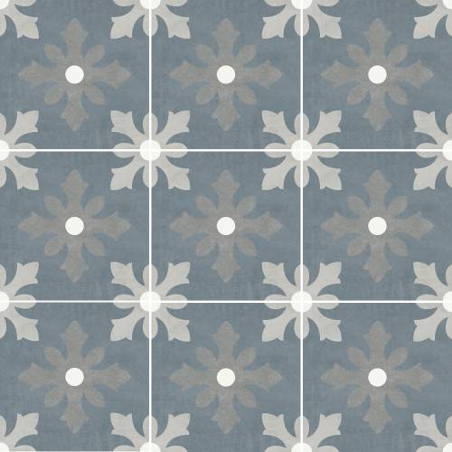 Carrelage Sol Effet Carreaux de Ciment 15x15 Antidérapant R10 Flora Dania compo