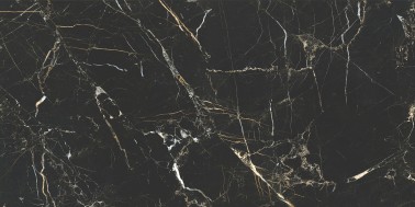 Carrelage Sol / Mur Imitation Marbre Noir Grand format 60x120 Grain Poli Effet Miroir Spiciféra Night Lux APE