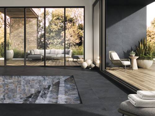 Carrelage Sol Effet Pierre 15x15 Antidérapant R10 Aventurine Fond sol piscine