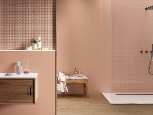Carrelage Sur Trame Coloré Terracotta Effet Mosaïque 30x30 Vivaldi InstaHouse FOUR SEASONS APE mur douche
