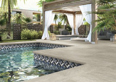 Carrelage Sol Effet Carreaux de Ciment 15x15 R10 Antigua Alméria InstaHouse Carmen FLEUR sol piscine