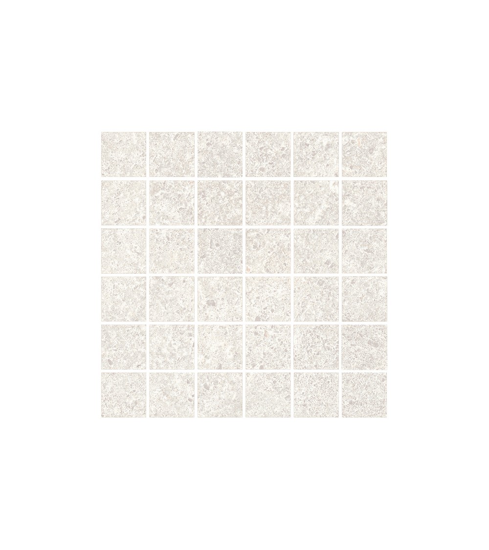 Carrelage Sur Trame Sol / Mur Effet Mosaïque Béton Blanc 30x30 Zen InstaHouse WABI SABI APE