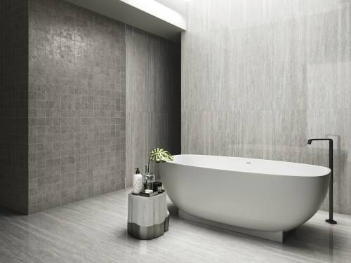 Carrelage Sur Trame Sol / Mur Aspect Ciment Mosaïque graphite Zen InstaHouse WABI SABI APE Salle de bain