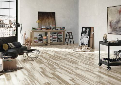 InstaHouse carrelage zen 20 x 120 effet bois vieilli couleur blanc chambre séjour  Zen InstaHouse WABI SABI APE