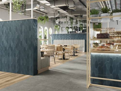 InstaHouse carrelage sol restaurant antidérapant effet bois 20 x 120 couleur caramel Collection Mercantour