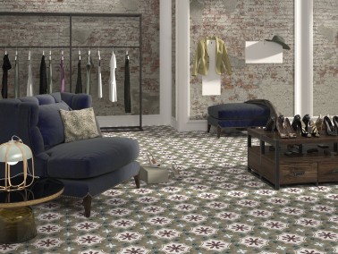 carrelage sol effet carreaux de ciment mix couleur 15 x 15 Collection Azulejos InstaHouse Carmen Floriane Sol boutique