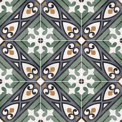 InstaHouse carrelage sol grès cérame effet carreaux de ciment mix couleur 15 x 15 Collection Azulejos compo