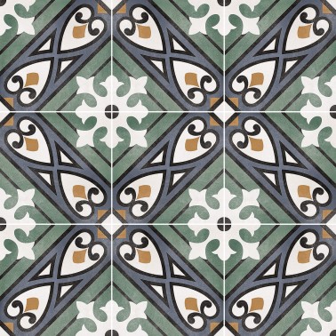 InstaHouse carrelage sol grès cérame effet carreaux de ciment mix couleur 15 x 15 Collection Azulejos compo