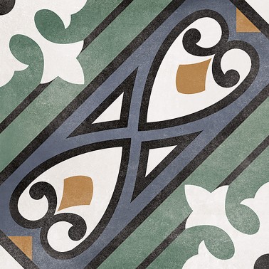 InstaHouse carrelage sol grès cérame effet carreaux de ciment mix couleur 15 x 15 Collection Azulejos