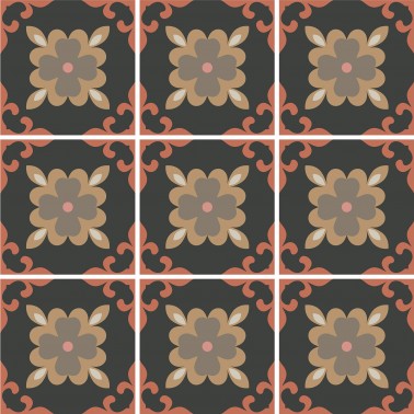InstaHouse carrelage effet carreaux de ciment couleur jour format 15 x 15 Collection camélia compo