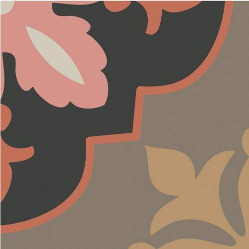 InstaHouse carrelage effet carreaux de ciment couleur jour motif trèfle format 15 x 15 Collection camélia