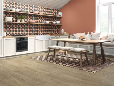 InstaHouse carrelage imitation carreaux de ciment motif damier 15 x 15 Collection Camélia couleur jour Sol et mur cuisine