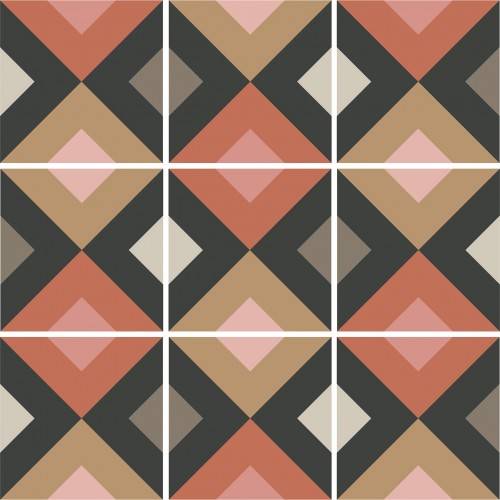 InstaHouse carrelage imitation carreaux de ciment motif damier 15 x 15 Collection Camélia couleur jour compo