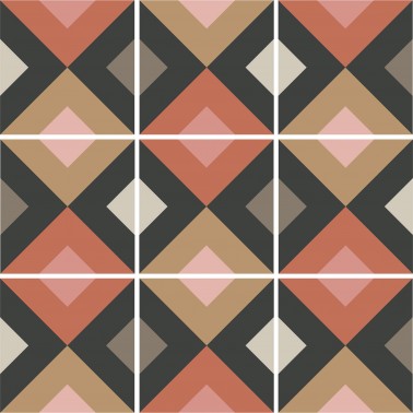 InstaHouse carrelage imitation carreaux de ciment motif damier 15 x 15 Collection Camélia couleur jour compo
