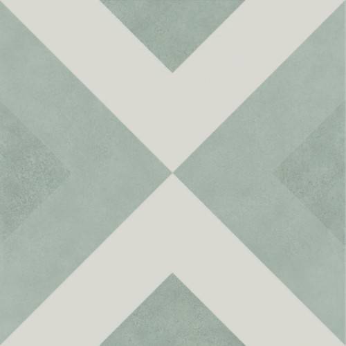 InstaHouse carrelage imitation carreaux de ciment motif croix 15 x 15 couleur eau Collection Mano