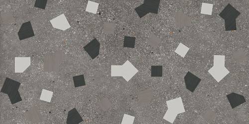 Carrelage grès cérame effet ciment imitation terrazzo 60 x 120 couleur graphite Collection GEO InstaHouse