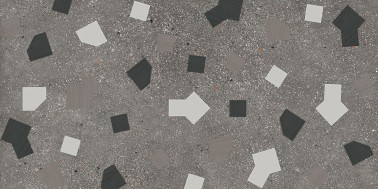 Carrelage grès cérame effet ciment imitation terrazzo 60 x 120 couleur graphite Collection GEO InstaHouse