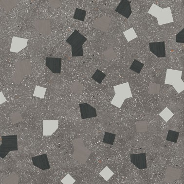Carrelage grès cérame effet ciment terrazzo 90x90 couleur graphite collection Géo Instahouse
