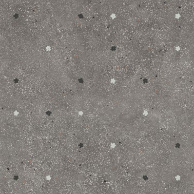 Carrelage grès cérame effet ciment incrustation fleurs 90 x 90 cm couleur graphite collection Géo InstaHouse