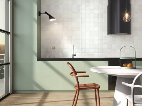 Faïence mur crédence cuisine 12,5 x 12,5 cm, couleur blanc Collection Sixties InstaHouse