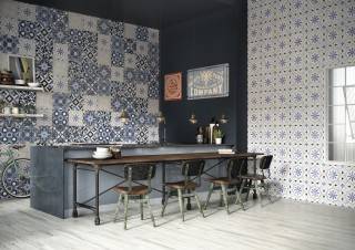 Carrelage Sol / Mur Effet Carreaux de Ciment 15x15 R10 Antigua Inca InstaHouse Carmen Fleur Mur bureau