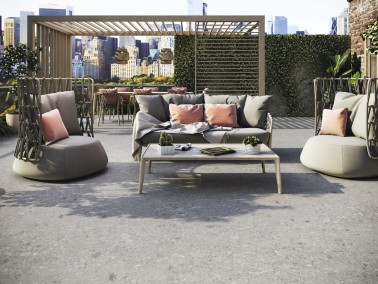 Carrelage effet pierre terrasse grès cérame antidérapant R11 60X120 finition mat couleur gris collection Frammento InstaHouse