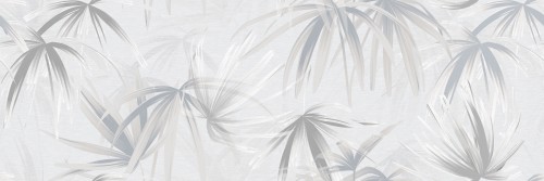 Faïence pâte blanche rectifiée effet papier peint 30X90 cm motif feuilles palmier couleur gris collection Romantic InstaHouse