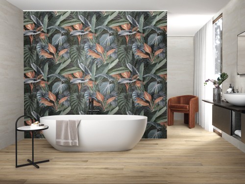 Faïence pâte blanche effet ciment 30 x 90 cm couleur gris collection Cimento InstaHouse mur salle de bain APE Hoss