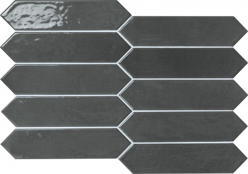 carrelage grès cérame navette 6x26 couleur obsidienne brillant collection Volga InstaHouse Contemporary Carmen compo