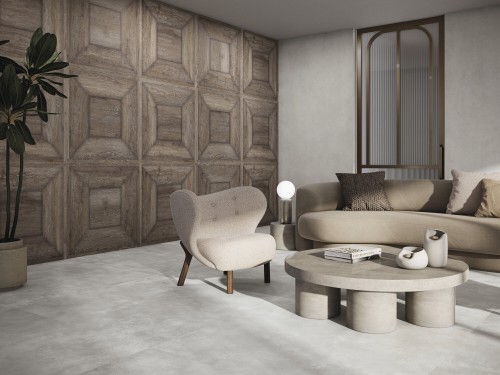 Carrelage Sol Aspect Ciment Grand Format 120x120 et 60x120 Glissance AB Liège InstaHouse WORK APE Cendre sol salon