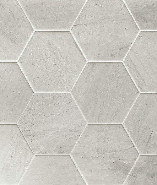 Carrelage Mur Aspect Marbre Hexagone 13,9X16 Antidérapant R9 Vérone InstaHouse VERONA Carmen Gris compo