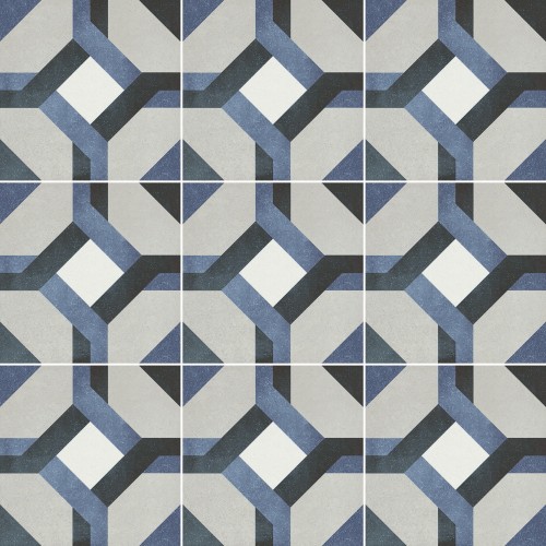 Carrelage Sol / Mur Effet Carreaux de Ciment 15x15 R10 Antigua Tolède InstaHouse Carmen FLEUR compo