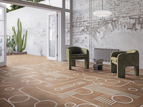 Carrelage Sol Aspect Terre Cuite Motif Cercle 20x20 Antidérapant R10 Matèra Matèra - 1