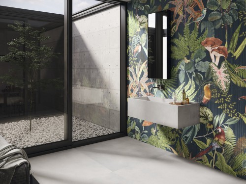 Carrelage Décoratif Mur Effet Panoramique Motif Exotique 120x280 Arty InstaHouse Atelier APE Mur salle d'eau