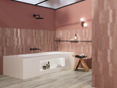 Carrelage Sol Aspect Bois Parquet 22x120 Sable Antidérapant R10 Oak InstaHouse YOHO APE sol salle de bain
